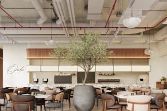 redesign restaurant interior, modern cafe 3d rendering, event hall visualization