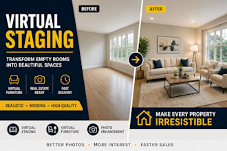 create a realistic virtual staging for real estate photos