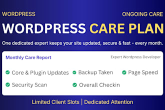be your dedicated wordpress website maintenance and care plan expert