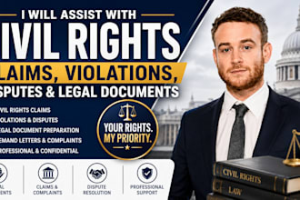 assist with civil rights claims, violations, disputes and legal documents