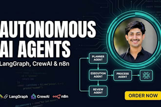 build ai agents and automation using langgraph, crewai, n8n for your business