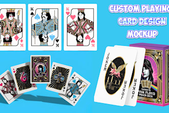 design custom playing card 52 poker card deck tcg board game art illustration