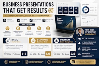 design professional business presentations and pitch decks