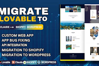 migrate lovable ai to shopify, claude to shopify, wordpress and fix lovable app