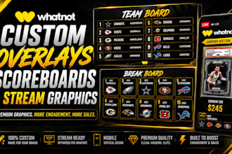 design custom whatnot overlays scoreboards and stream graphics