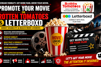 promote rotten tomatoes, letterboxd movie organically to increase visibility