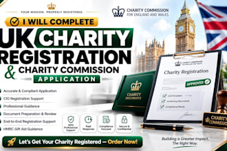 complete UK charity registration and charity commission application