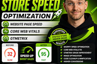 do shopify store speed optimization website page speed core web vitals gtmetrix