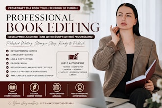 developmental editor line editing proofread fantasy children book format romance