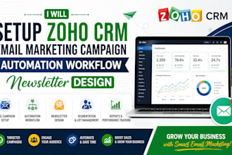 setup zoho crm email marketing campaign automation workflow newsletter design