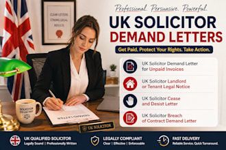 write a UK solicitor breach of contract demand letter for you