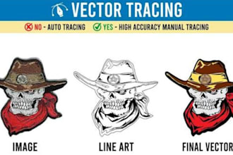 do unique manual vector tracing, logo redraw, image to vector, png to svg ai eps