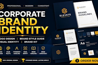 design corporate brand identity, brand style guide, logo design and brand