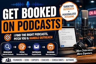 do podcast guest booking and targeted outreach for founders, ceos and experts