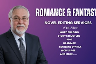 developmental edit fantasy novel, romance and dark romance, fiction line editing