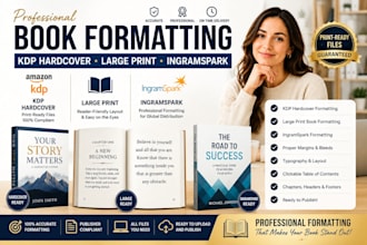 format KDP hardcover, large print book and ingramspark files
