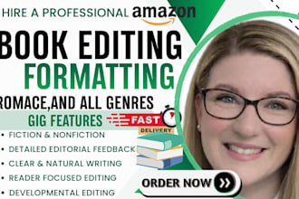 edit and format fiction, romance, fantasy, thriller, nonfiction, and ebooks