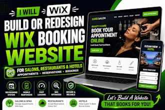 build or redesign wix booking websites for salons, restaurants and hotels