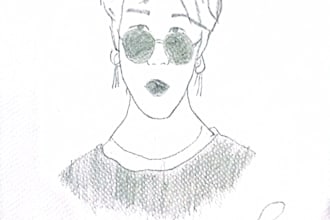 draw custom pencil portrait, anime sketch, or kpop fanart