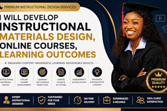 develop instructional materials design, online courses, learning outcomes