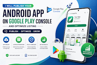 l publish your android app on google play console and optimize listing
