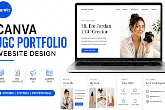 design canva ugc portfolio website, ugc portfolio website, canva website design