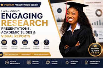 design engaging research presentations, academic slides and visual reports