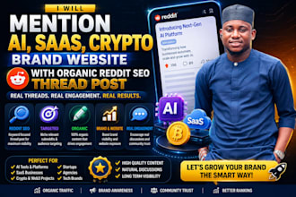 mention ai, saas, crypto brand website with organic reddit SEO thread post