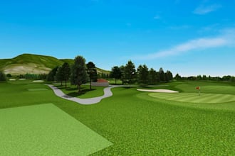 do 3d golf complex,modern golf course,golf course landscape