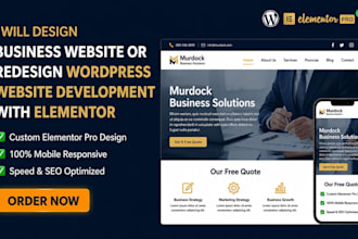 design business webseite , redesign wordpress website development with elementor
