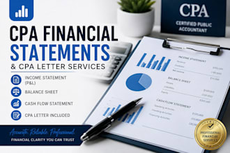 prepare financial statement, balance sheet, income statement and cashflow
