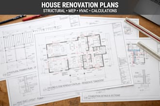 engineer house renovation plans with structural calculations mep and hvac plans