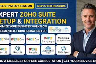 setup zoho CRM, zoho one, marketing automation, campaigns, forms, people recruit