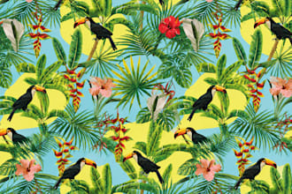 create premium jungle and snake print seamless patterns