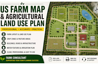 design farm layout, agricultural site plan and land use map