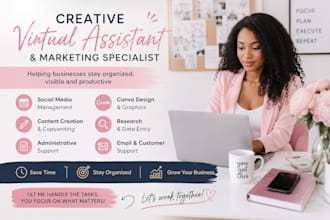 be your creative virtual assistant and marketing specialist canva design
