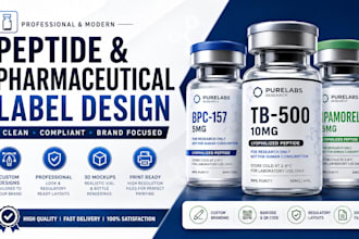 create custom pharmaceutical peptide vial fda supplement product label designs