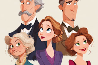 portrait in disney cartoon illustration