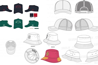 design custom hats, caps, beanies and hoodies with 3d mockups and tech packs