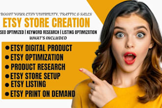 do etsy store creation etsy shop setup etsy seo listing etsy digital product