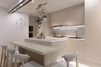 design realistic 3d kitchen interior and rendering