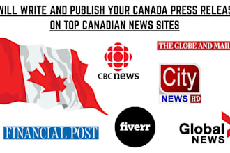 write and publish your canada press release on top canadian news sites