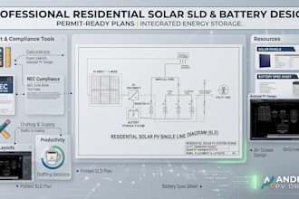 design residential solar single line diagram, sld, and battery storage