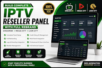 build complete reseller panel dream4k, mega ott, lion ott, with full rebrand