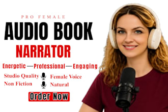 be your vo female voice over audiobook narrator for self help and memoir