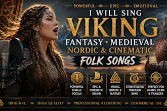 sing epic viking, fantasy, medieval and nordic cinematic songs