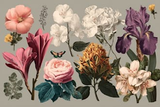 make a beautiful botanical or floral illustration