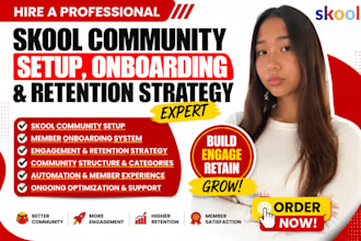 skool community setup onboarding and retention strategy expert