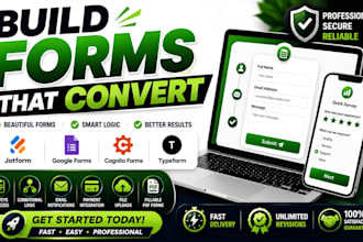 create jotform, google forms, cognito forms, typeform, online forms and surveys