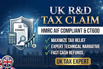 prepare UK r and d tax claim, ct600, and hmrc aif submission